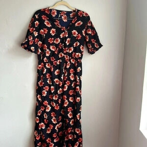Influences Blue and Red Floral Dress Size 10